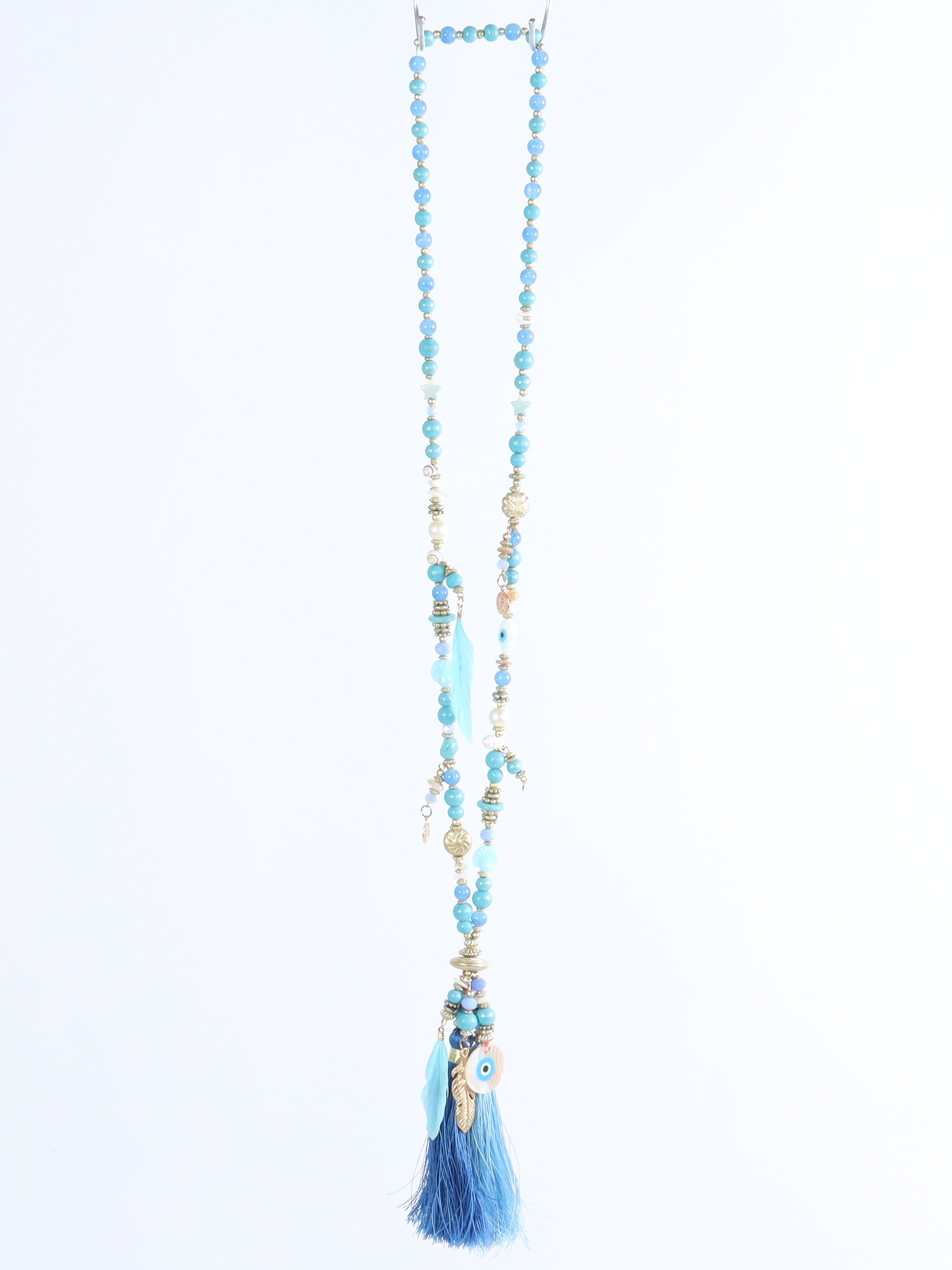 Melda - Halskæde med fine perler og to kvaste